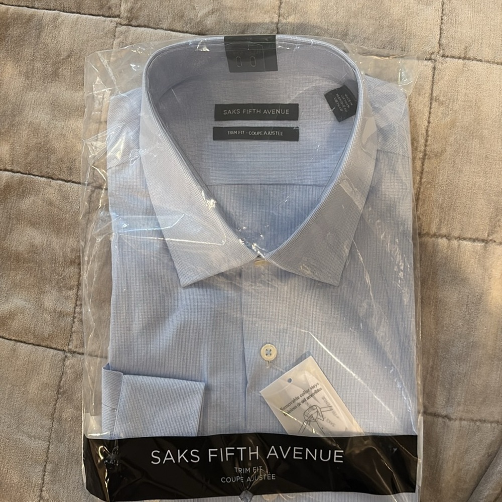 Saks Fifth Avenue Men's LT Blue Dress Shirt